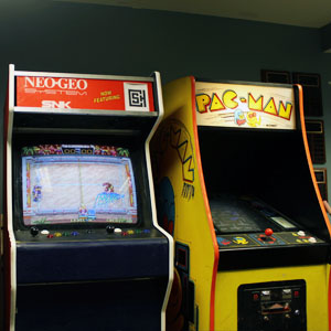 Two custom arcade machines in the CSH library