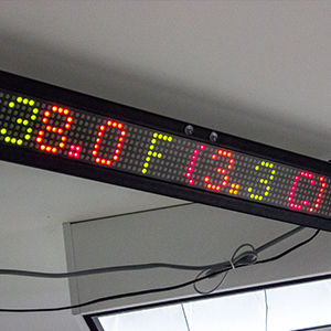 An automated display in our User Center displaying the weather, high scores, and more