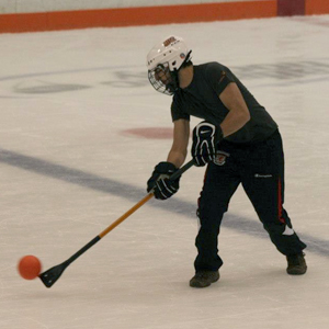 A CSHer playing intramural Broomball